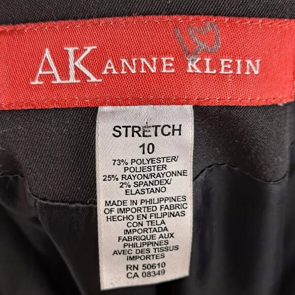 Anne Klein Size 10 Black 1 Button Blazer Notched Lapels Long Slv 3 Pockets NWOT - Picture 9 of 11